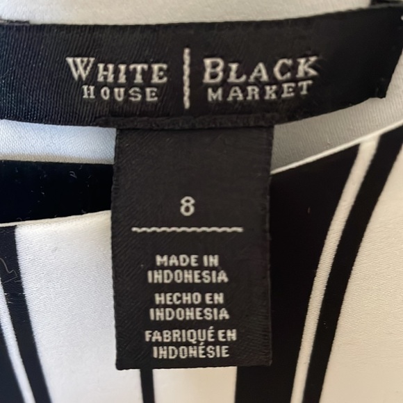 WHBM like new sleeveless blouse in black and white. Size 8 - Picture 3 of 4